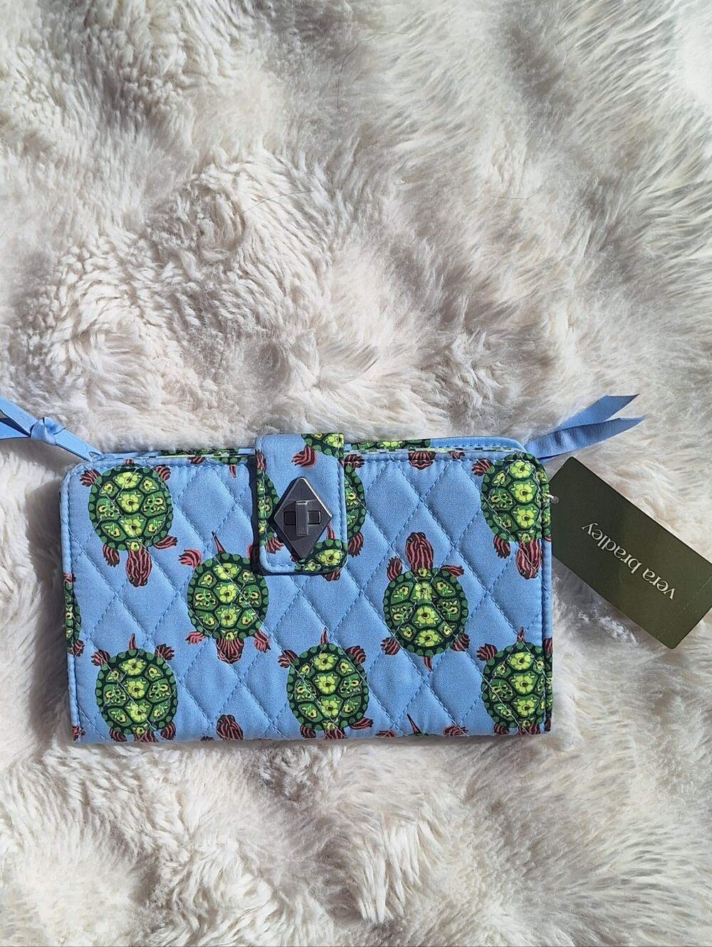 🐢 NWT Vera Bradley Turnlock Wallet - Slow Dance Sea Turtle Pattern